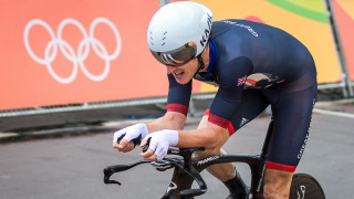 Team GB's Geraint Thomas competes in the time trial at the Rio Olympics