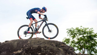 Team GB's Grant Ferguson competes in the mountain bike cross-country at the Rio Olympics