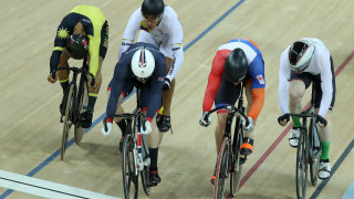 Jason Kenny races in the keirin at the Rio Olympics