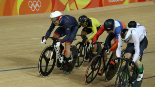 Jason Kenny races in the keirin at the Rio Olympics