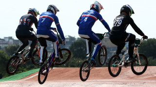 Kyle Evans competes in the BMX at the Rio Olympics