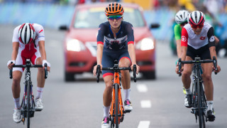 Team GB's Lizzie Armitstead finishes the women's road race at the Rio Olympics