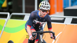Hannah Dines competes for Great Britain in the road race at the Paralympic Games