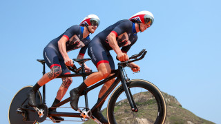 Steve Bate and Adam Duggleby compete for Great Britain in the time trial at the Paralympic Games