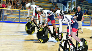 Great Britain Cycling Team's Jack Carlin, Ryan Owens and Joe Truman