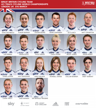Great Britain Cycling Team for the UCI Track Cycling World Championships