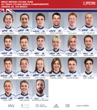 Great Britain Cycling Team for the UCI Track Cycling World Championships