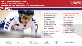 Great Britain Cycling Team for the Apeldoorn Tissot UCI Track Cycling World Cup