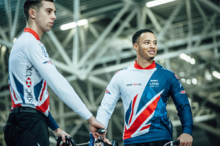 BMX riders Tre Whyte and Paddy Sharrock in the new KALAS Great Britain Cycling Team kit.