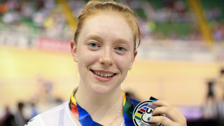 Great Britain Cycling Team's Emily Nelson wins silver in the omnium at the Tissot UCI Track Cycling World Cup in Colombia.