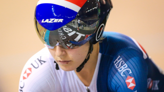 Great Britain Cycling Team's Neah Evans finishes fourth in the Tissot UCI Track Cycling World Cup points race in Colombia