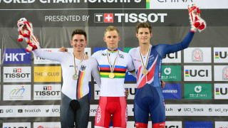 Chris Latham wins bronze in the scratch race at the 2017 UCI Track Cycling World Championships