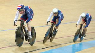 Great Britain Cycling Team's Jack Carlin, Ryan Owens and Joe Truman