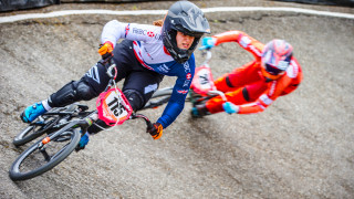 Beth Shriever competes at the 2017 UCI BMX Supercross World Cup