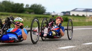 Mel Nicholls medals in her Great Britain Cycling Team debut