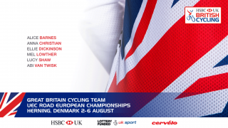 The Great Britain Cycling Team for the 2017 UEC Road European Championships