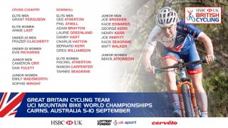 Great Britain Cycling Team for the 2017 UCI Mountain Bike World Championships