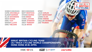 Great Britain Cycling Team squad for the UCI Track Cycling World Championships in Hong Kong in April