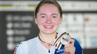 Lauren Bate wins silver in the women's sprint in Montichiari at the 2017 UCI Junior Track World Championships