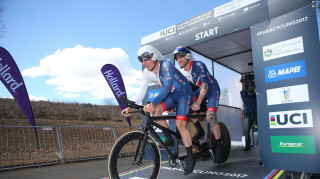 Great Britain Cycling Team's Steve Bate and Adam Duggleby win time trial silver at the UCI Para-cycling Road World Championships