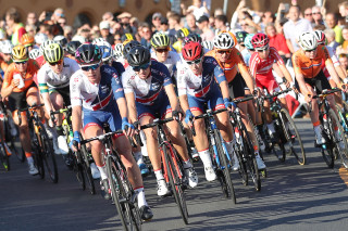 Great Britain Cycling Team's Hannah Barnes, Elinor Barker and Hayley Simmonds