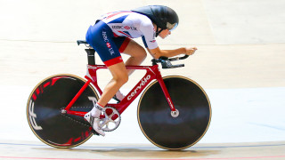 Great Britain Cycling Team's Ellie Dickinson on track.