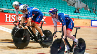 Great Britain Cycling Team's Jack Carlin, Ryan Owens and Joe Truman