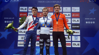 Great Britain Cycling Team's Tom Pidcock wins silver in the under-23 men's race at the UEC Cyclo-cross European Championships