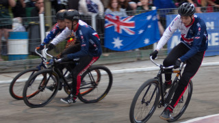 Great Britain Cycling Team juniors at the cycle speedway Ashes. 