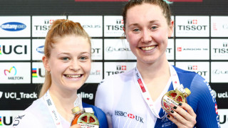 Great Britain Cycling Team's Ellie Dickinson and Katie Archibald win Madison gold at the Tissot UCI Track Cycling World Cup in Milton, Canada