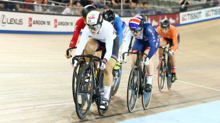 Great Britain Cycling Team's Katy Marchant wins silver in the keirin at the Tissot UCI Track Cycling World Cup in Milton, Canada