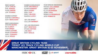 The teams for the track world cup in Manchester