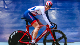 Katie Archibald of the Great Britain Cycling Team train ahead of the UCI World Track Cycling Championships in Hong Kong