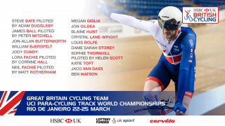 Great Britain Cycling Team for the UCI Para-cycling Track World Championships