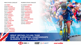 Great Britain Cycling Team road longlists for the 2018 UEC European Championships in Glasgow