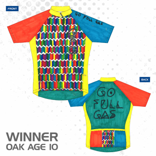Oak, winner of the British Cycling young members Design Your Dream Jersey competition