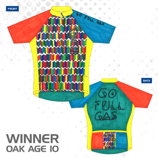 Oak, winner of the British Cycling young members Design Your Dream Jersey competition