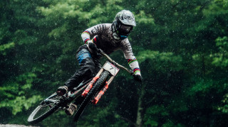 Danny Hart in action at the UCI Mountain Bike World Cup in Mont-Sainte-Anne