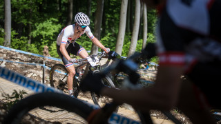 Frazer Clacherty riding at the recent Mercedes Benz UCI Mountain Bike World Cup.