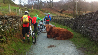 Riders on an MTB Leadership course