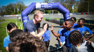Sir Chris Hoy leads a British Cycling HSBC UK Go-Ride session at Herne Hill Velodrome with Evans Cycles