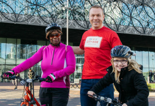 Sir Chris Hoy at a HSBC UK City Ride event in 2017