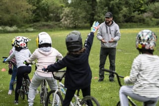 Go-Ride kids in BMX class with instructor