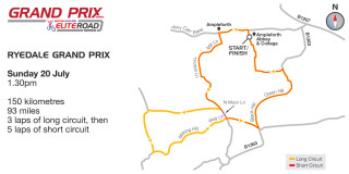 British Cycling Elite Road Series - Ryedale Grand Prix - Course Map - click for full size map