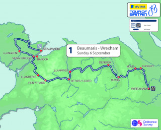 2015 Tour of Britain stage one map