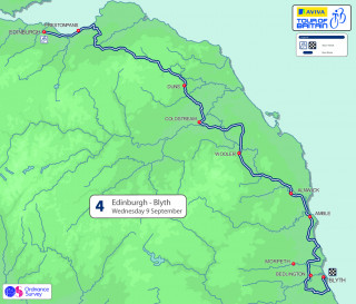 2015 Tour of Britain stage four map