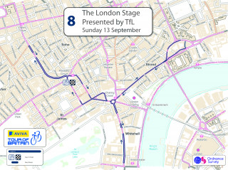 2015 Tour of Britain stage eight map