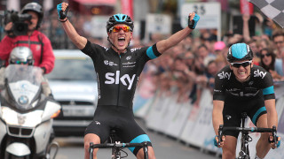 Team Sky's Peter Kennaugh won the men's road race in 2014.