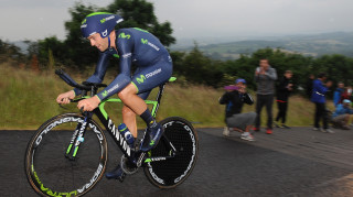 Alex Dowsett on his way to bronze in the time trial at the 2014 British Cycling National Road Championships.