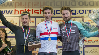 From left to right: Graham Briggs, Ian Bibby and George Atkins on the podium